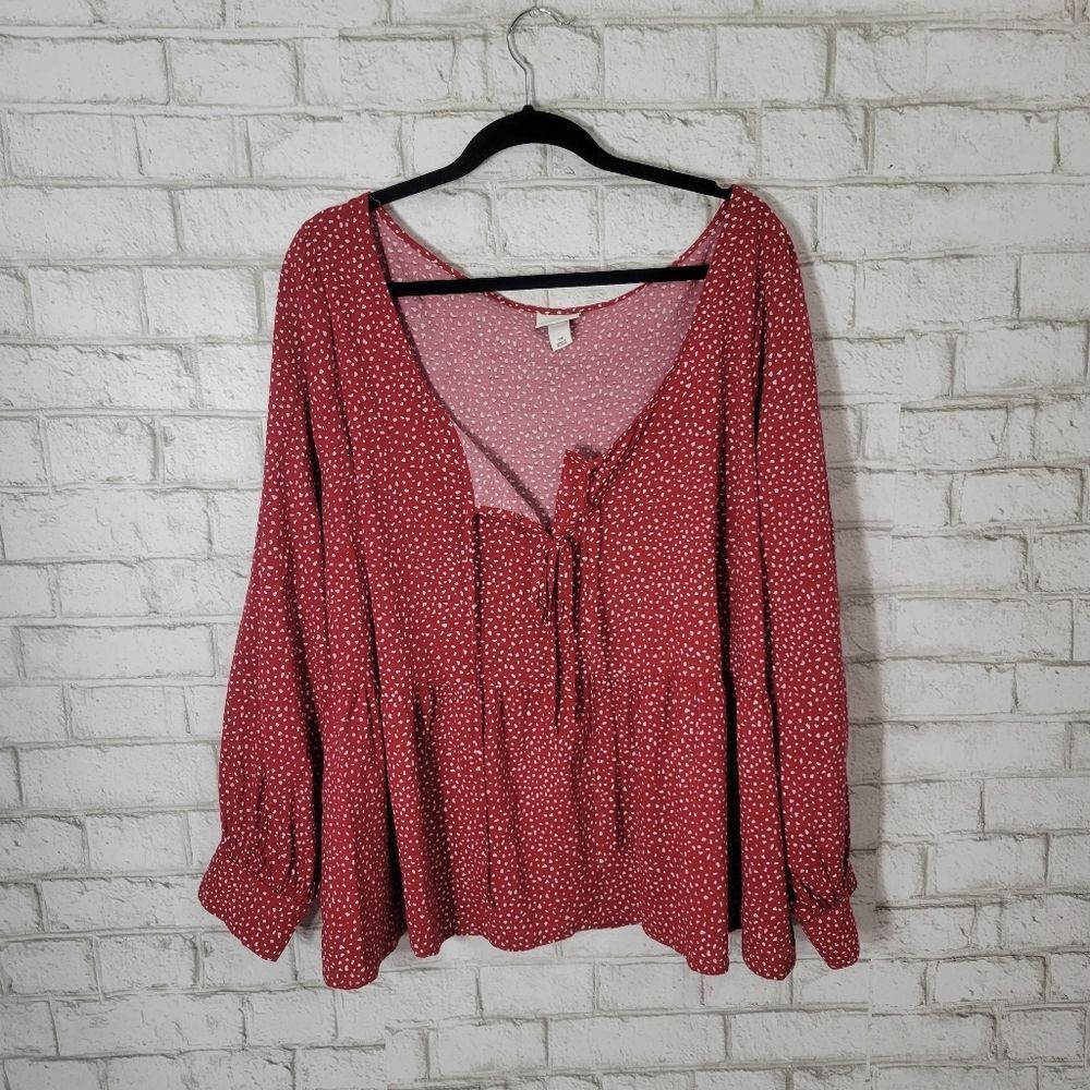 Ava & Viv long sleeve printed top